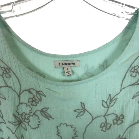 Womens Size 6 J. Peterman Blue Embroidery and Lace A-Line Maxi Dress - Picture 2 of 4